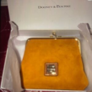 Dooney & Bourke 🆕 suede large frame clutch twist lock